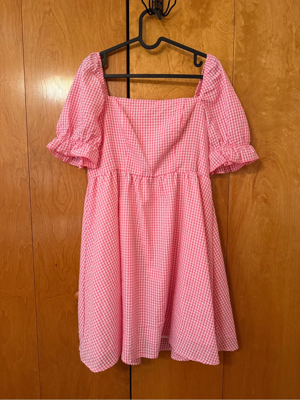 SHEIN Pink Gingham Dress